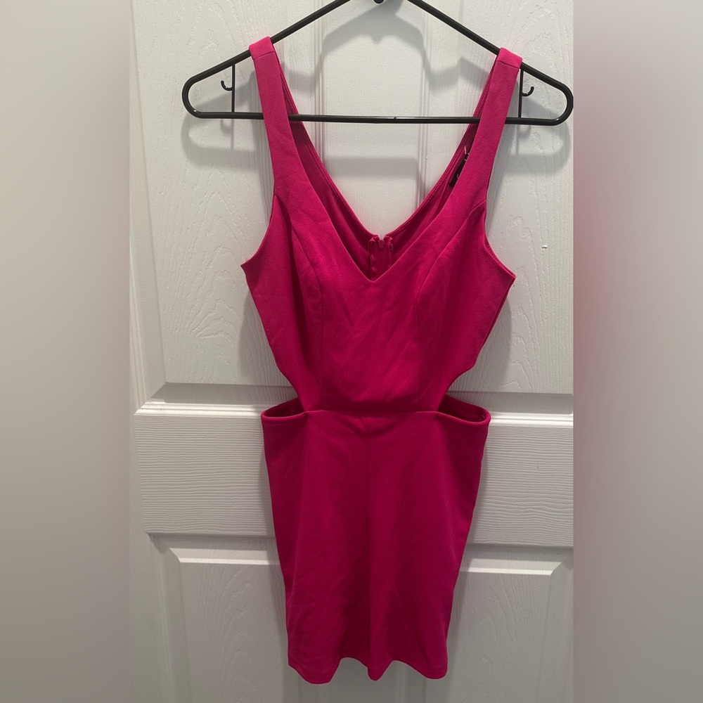 Crystal Sky Fuchsia Cutout V-Neck Women's Romper